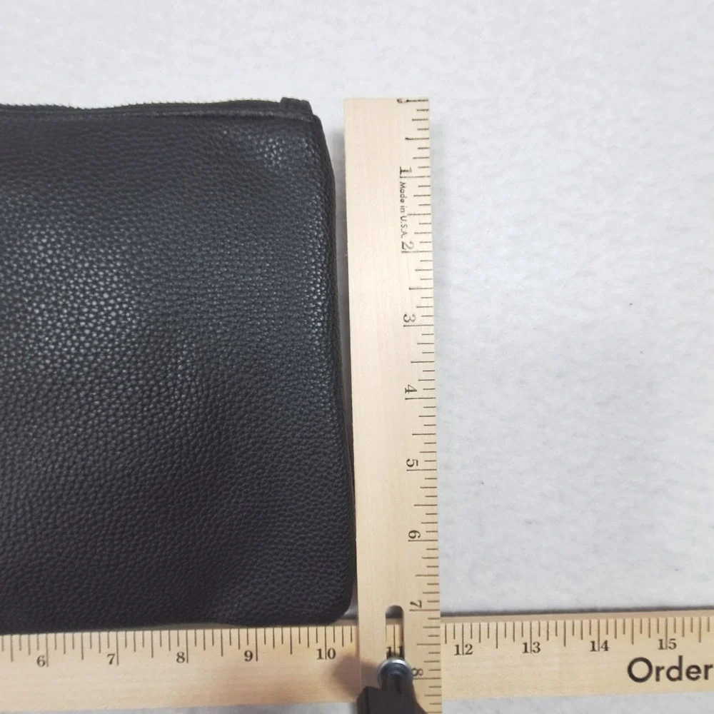 French Connection Wristlet Womens OS Black Lara‎ Pebble Double Slim Pouches NWT